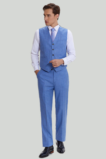 Men's 3-piece Two Button Sky Blue Tuxedo