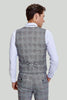 Load image into Gallery viewer, Grey Plaid Wide Peak Lapel 3 Piece Single Breasted Men&#39;s Suits