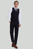 Load image into Gallery viewer, Black Three Piece Suit for Men with Notched Lapel