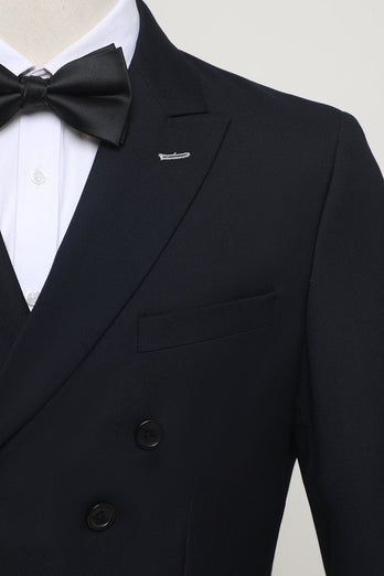 Navy 2 Piece Double Breasted Men's Suit