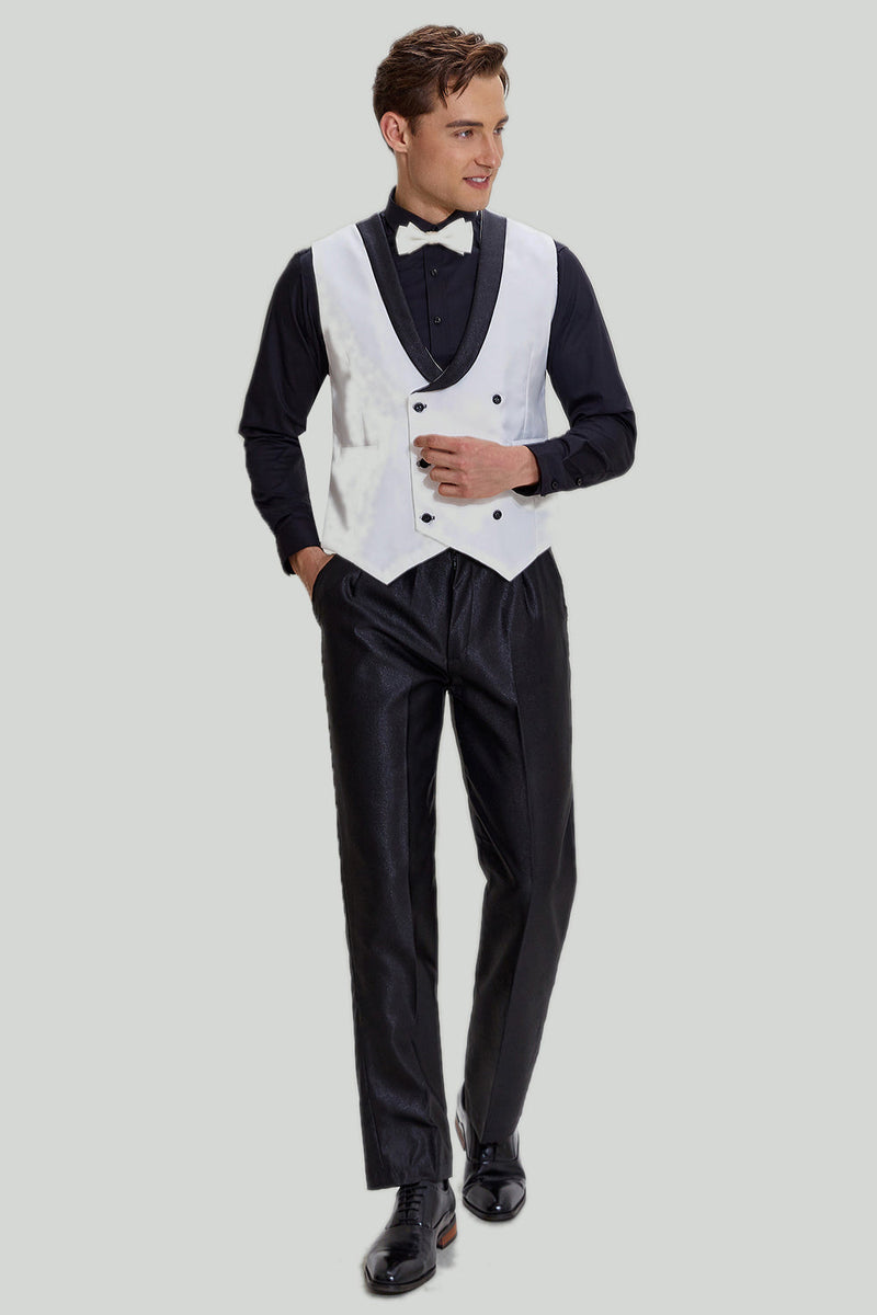 Load image into Gallery viewer, White Men&#39;s 3 Piece Shawl Lapel Prom Suits