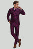 Load image into Gallery viewer, Fuchsia Floral Jacquard 3 Piece Men&#39;s Prom Suits