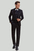 Load image into Gallery viewer, Men&#39;s Black 3-piece Jacquard Jacket Vest Pants Suit