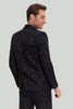 Load image into Gallery viewer, Men&#39;s Black 2-piece Jacquard One Button Fit Suit Set