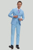 Load image into Gallery viewer, Sky Blue 3 Piece Notched Lapel Men&#39;s Modern Fit Suit