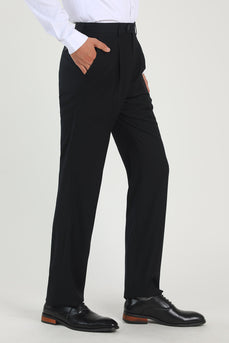 Black High Waisted Suit Pants Mens