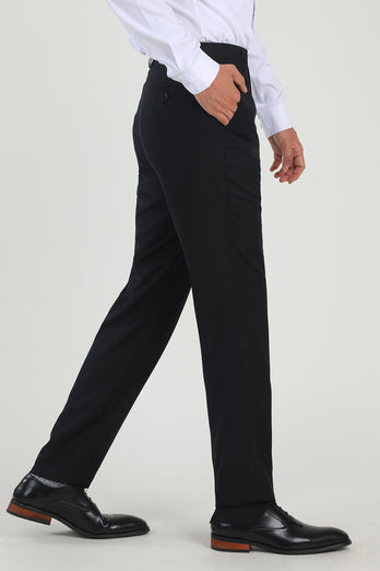 Black Straight Leg Suit Pants for Wedding