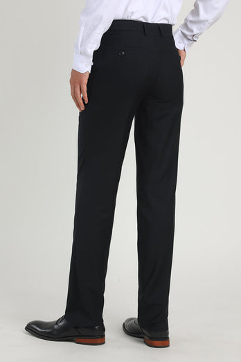 Black Straight Leg Suit Pants for Wedding