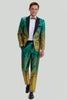 Load image into Gallery viewer, Gold Green Men&#39;s 2 Piece Notched Lapel Sequins Suits