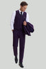 Load image into Gallery viewer, Purple Notched Lapel 3 Piece One Button Men&#39;s Suits