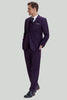 Load image into Gallery viewer, Purple Notched Lapel 3 Piece One Button Men&#39;s Suits