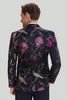 Load image into Gallery viewer, Black Jacquard Satin Notched Lapel Prom Blazer