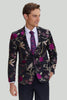 Load image into Gallery viewer, Black Jacquard Satin Notched Lapel Prom Blazer