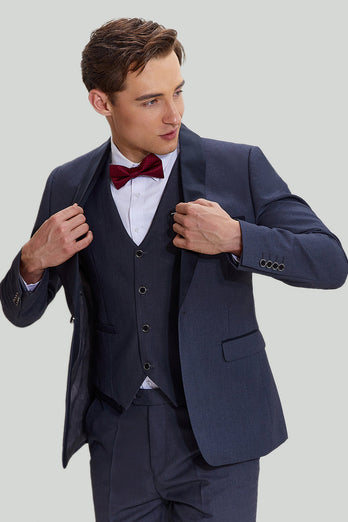 Men's Grey 3 Piece One Button Tuxedo