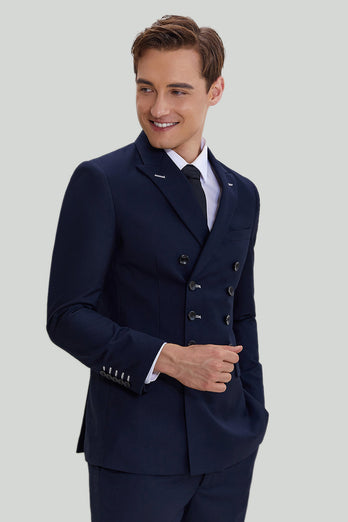 Men's Navy 2 Piece Double Breasted Suit