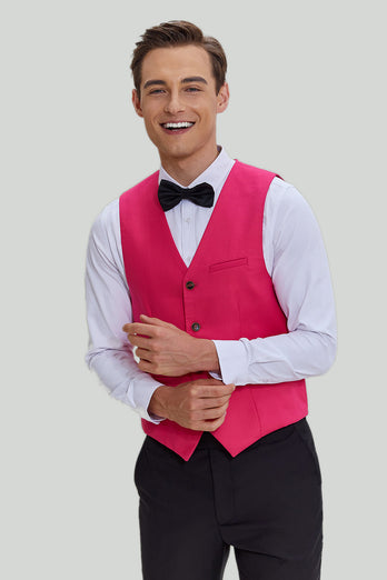 Black Pink 2 Piece Notched Lapel Men's Suits