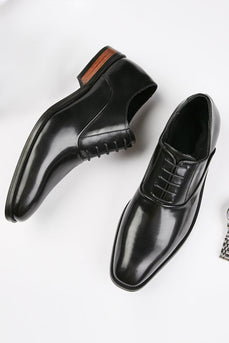 Black Men's Leather Slip-On Dress Shoes