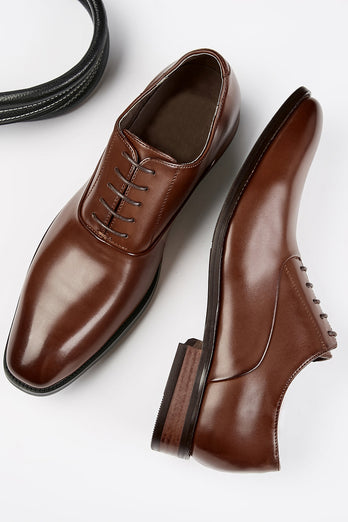 Black Men's Leather Slip-On Dress Shoes