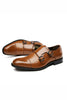 Load image into Gallery viewer, Brown Monk Strap Men&#39;s Leather Slip-On Dress Shoes