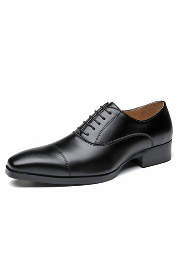 Black Men's Leather Slip-On Formal Shoes