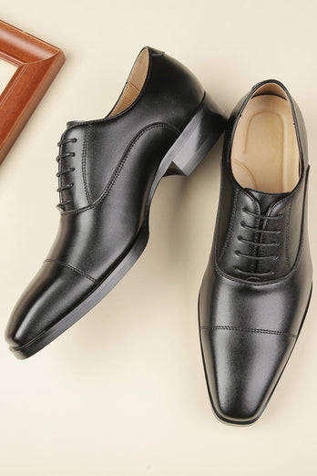 Black Men's Leather Slip-On Formal Shoes