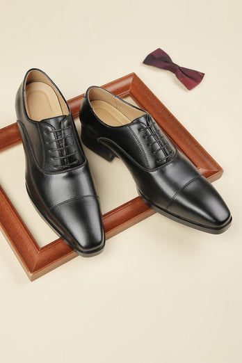 Black Men's Leather Slip-On Formal Shoes