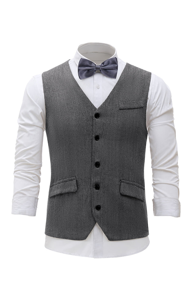 Load image into Gallery viewer, Black Single Breasted Shawl Lapel Men&#39;s Suit Vest