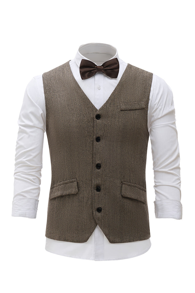 Load image into Gallery viewer, Black Single Breasted Shawl Lapel Men&#39;s Suit Vest