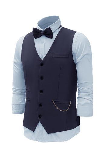 Burgundy Shawl Lapel Single Breasted Men's Suit Vest