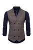 Load image into Gallery viewer, Grey Pinstripe Double Breasted Shawl Lapel Men&#39;s Suit Vest