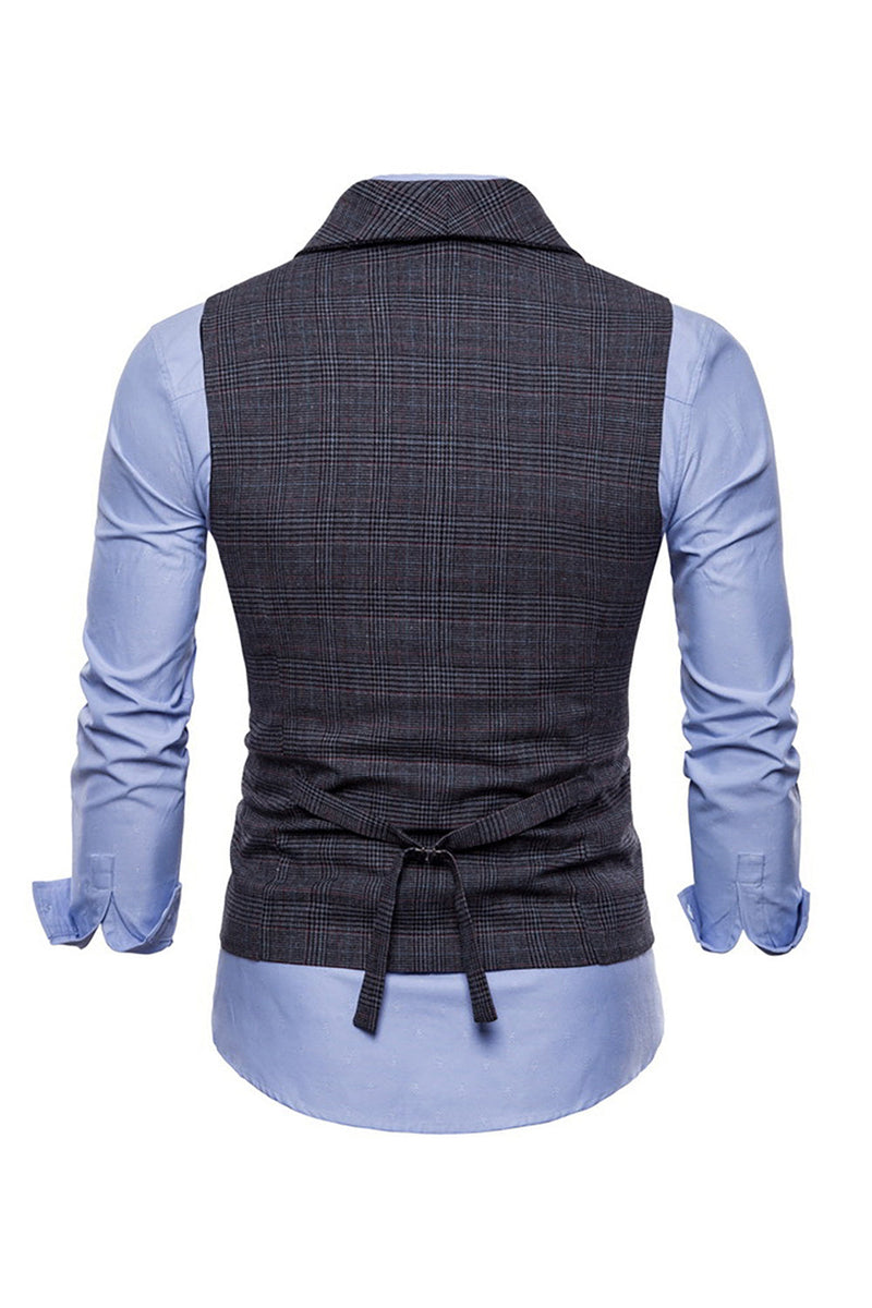 Load image into Gallery viewer, Grey Pinstripe Double Breasted Shawl Lapel Men&#39;s Suit Vest