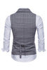 Load image into Gallery viewer, Grey Pinstripe Double Breasted Shawl Lapel Men&#39;s Suit Vest