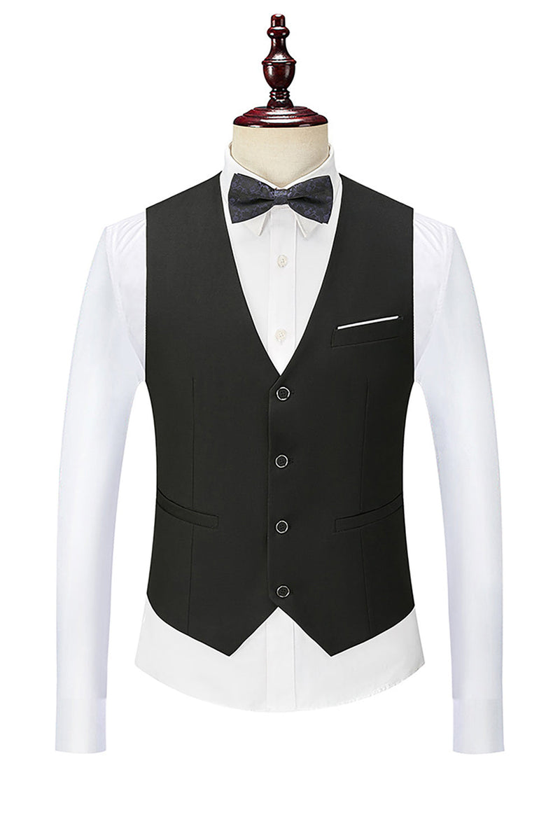 Load image into Gallery viewer, Black Single Breasted Shawl Lapel Men&#39;s Suit Vest