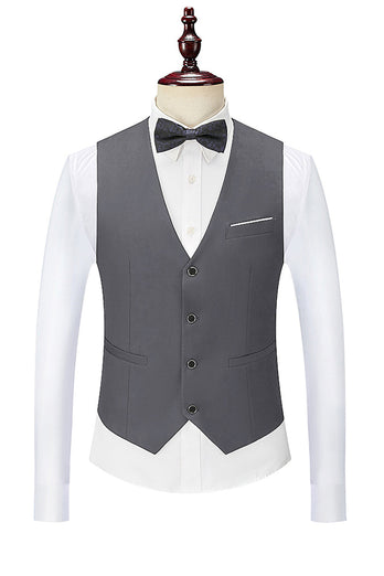 Black Single Breasted Shawl Lapel Men's Suit Vest