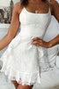 Load image into Gallery viewer, Sheath Spaghetti Straps Mini White Graduation Dress with Floral