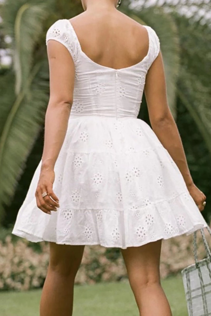 Load image into Gallery viewer, Sleeveless A Line White Graduation Dress