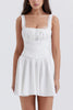 Load image into Gallery viewer, A-Line Square Neck Little White Graduation Dress