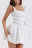 Load image into Gallery viewer, A-Line Square Neck Little White Graduation Dress