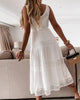 Load image into Gallery viewer, A-Line Midi Summer White Lace Graduation Dress