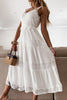 Load image into Gallery viewer, A-Line Midi Summer White Lace Graduation Dress