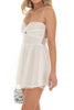 Load image into Gallery viewer, White A-Line Spaghetti Straps Tie Back Short Graduation Dress