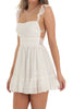 Load image into Gallery viewer, A-Line Square Neck Tie Back Short White Graduation Dress