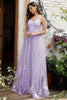 Load image into Gallery viewer, Lilac Spaghetti Straps A Line Lace Prom Dress