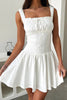 Load image into Gallery viewer, White A-Line Square Neck Mini Graduation Dress