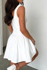 Load image into Gallery viewer, White A-Line Square Neck Mini Graduation Dress