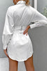 Load image into Gallery viewer, White Long Sleeves Mini Graduation Dress with Lace Up