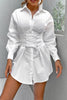 Load image into Gallery viewer, White Long Sleeves Mini Graduation Dress with Lace Up