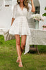 Load image into Gallery viewer, V-Neck Short Sleeves White Mini Summer Graduation Dress with Buttons