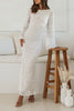 Load image into Gallery viewer, Long Sleeves Tea Length Open Back White Graduation Dress