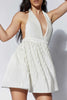 Load image into Gallery viewer, A-Line Deep V-Neck Little White Graduation Dress